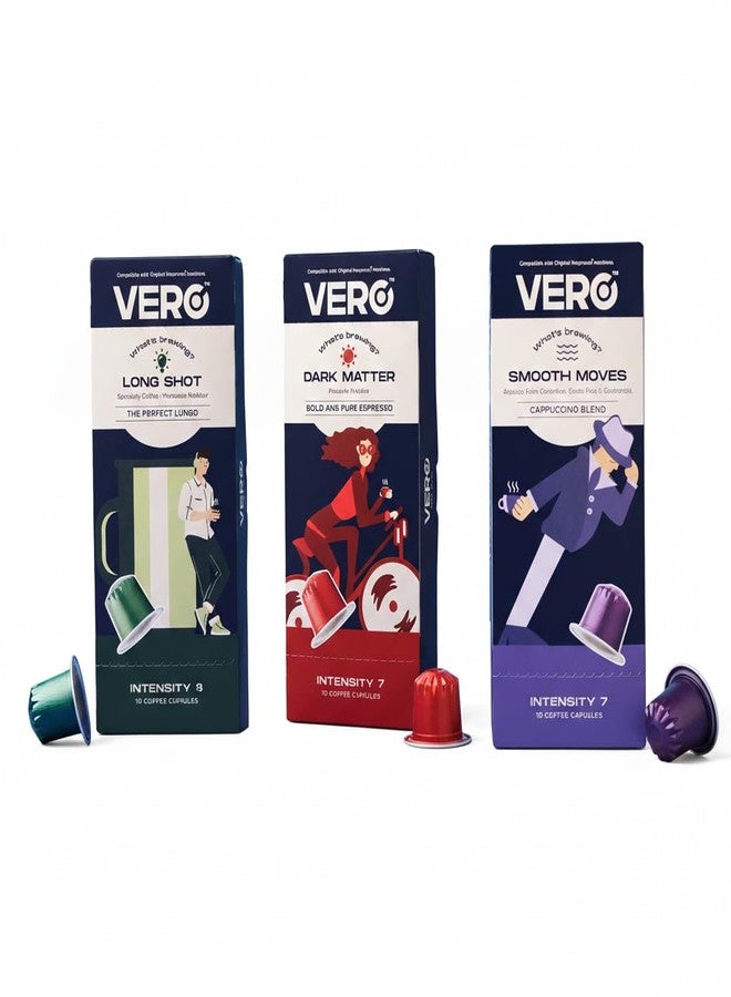 VERO Premium Coffee Pods – Assorted Variety Pack – 100% Recycled Aluminium Pods – Compatible with Original Line Coffee Machines – Curated by Cup of Excellence Judge – Made using World's Best Coffees (Pack of 30 Capsules) - Image 1