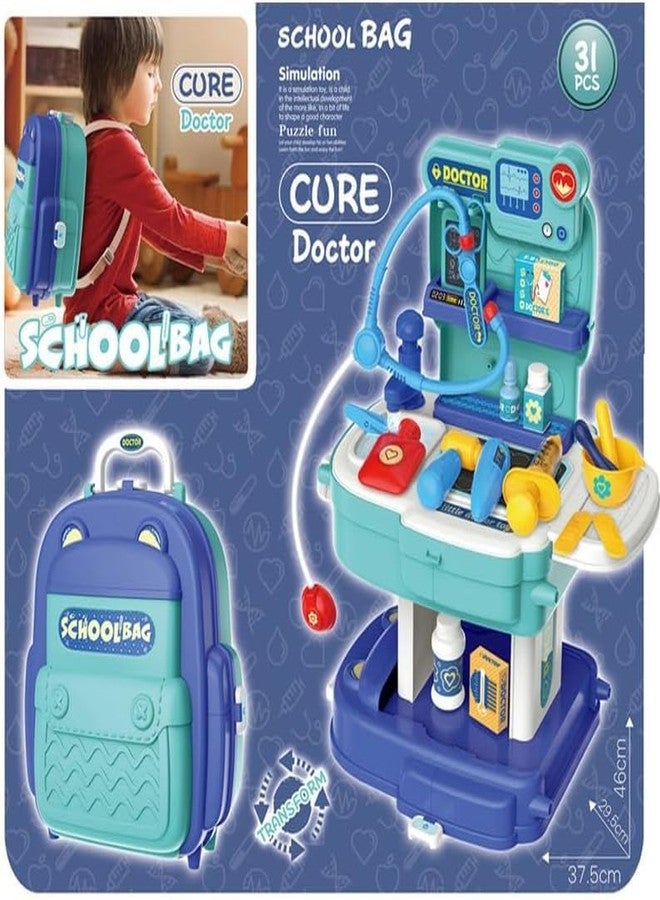 Coracy Toys Doctor Playset for Kids, Pretend Play Doctor Set with Foldable Suitcase School Bag for Kid 31 PCS Set, Doctor Kit Toyset for Kids Above 3 Years, BIS Approved (Doctor Set) - Image 4