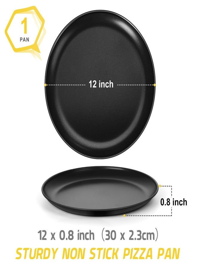 P&P CHEF Pizza Pan Bakeware for Home Kitchen, Stainless Steel Pizza Tray for Baking Pizza, Healthy & Reusable & Easy Clean, Oven & Freezer Safe, 12 Inch & Black - Image 2