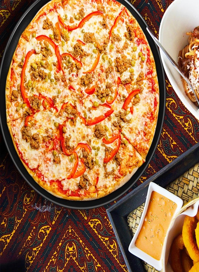 P&P CHEF Pizza Pan Bakeware for Home Kitchen, Stainless Steel Pizza Tray for Baking Pizza, Healthy & Reusable & Easy Clean, Oven & Freezer Safe, 12 Inch & Black - Image 5