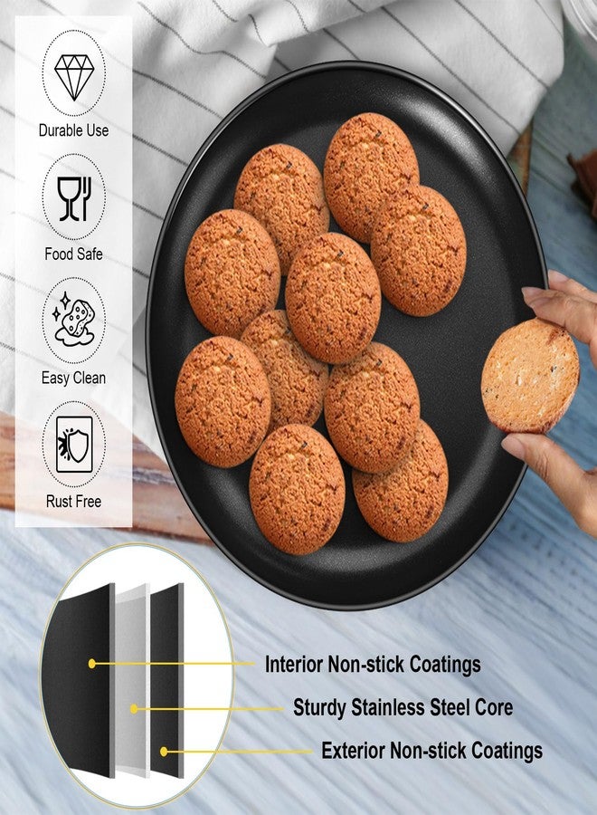 P&P CHEF Pizza Pan Bakeware for Home Kitchen, Stainless Steel Pizza Tray for Baking Pizza, Healthy & Reusable & Easy Clean, Oven & Freezer Safe, 12 Inch & Black - Image 4