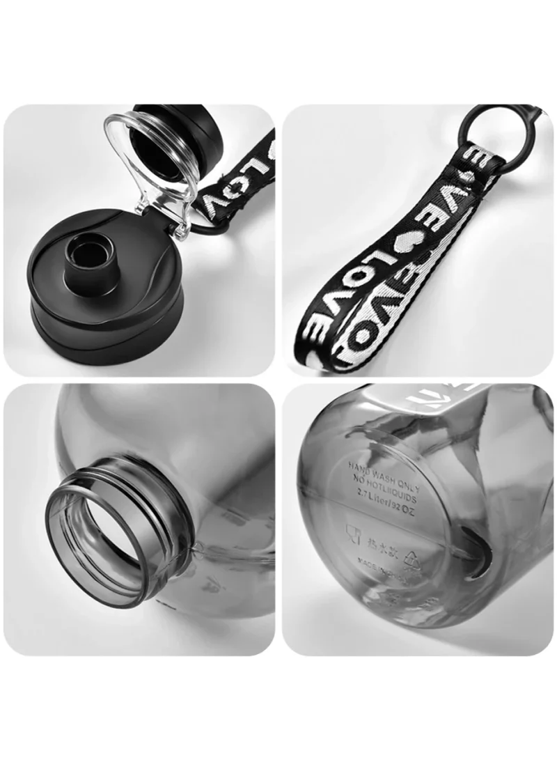 flâneur Sports Bottle with Handle and Transparent Lid 1700ml - Leak-Proof, Large Capacity Hydration Bottle, Ideal for Gym, Travel, and Outdoor Activities, Lightweight and Portable