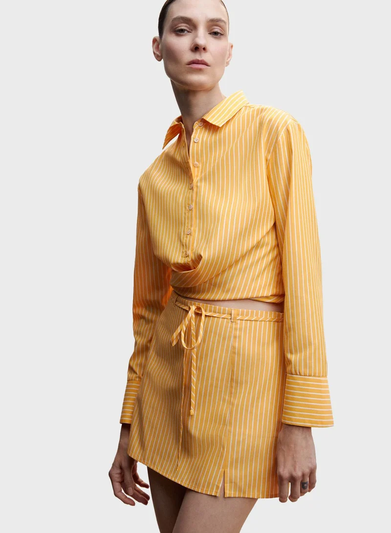 MANGO Striped Button Down Shirt
