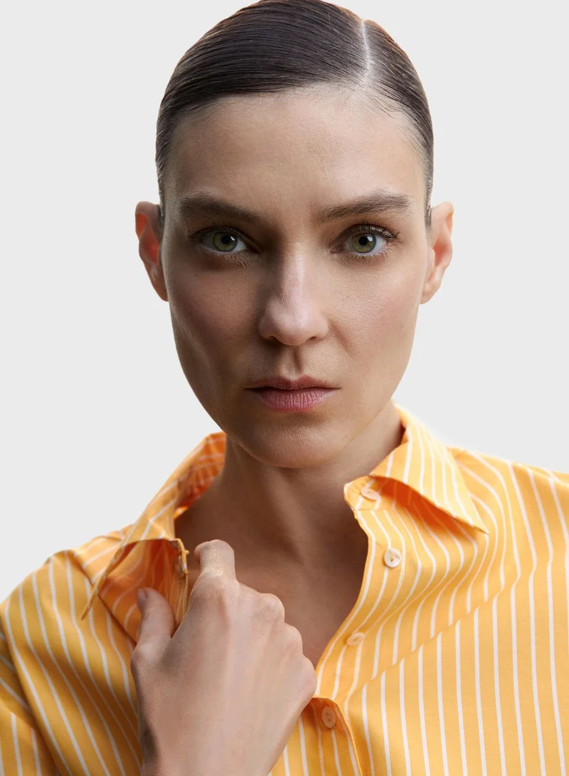 MANGO Striped Button Down Shirt