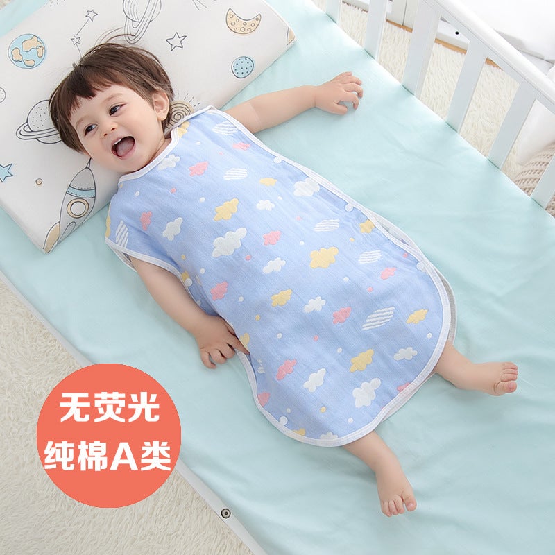 Sleeping Bag Pure Cotton Six-Layer Gauze Kidsren'S Baby Anti-Kick Vest Style Spring, Autumn And Summer Thin Air-Conditioned Room To Prevent Colds - Image 2