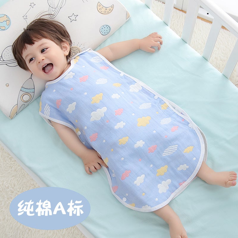 Sleeping Bag Pure Cotton Six-Layer Gauze Kidsren'S Baby Anti-Kick Vest Style Spring, Autumn And Summer Thin Air-Conditioned Room To Prevent Colds - Image 3