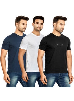 Celsius Celsius Men's Crew Neck Half Sleev Slim FIT T-Shirt (Pack of 3) (3012_303A_2XL)  - Image 3