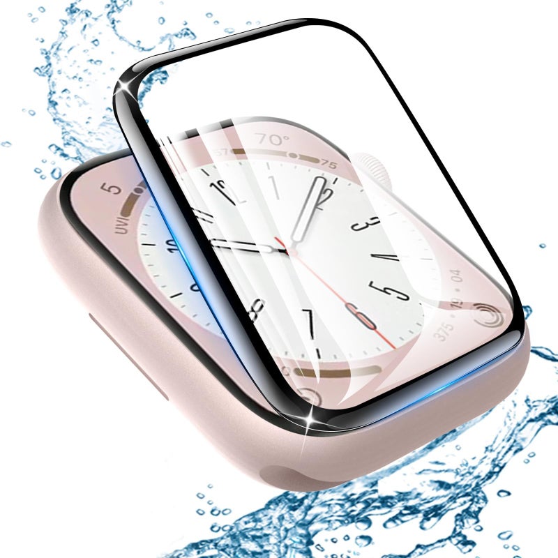 eWINNER 1 Pack Apple Watch Series 9/8/7 41mm Screen Protector, Tempered Glass, 3D Full Coverage, Waterproof, Bubble-Free, HD Clear - Image 2