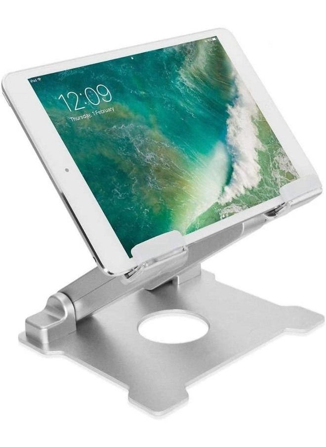 Cordova Tablet Stand Adjustable, Desktop Stand Holder Dock Compatible with New iPad 2018 Pro 9.7,10.5, Air Mini 2 3 4, Kindle, Nexus, Accessories,Tab, E-Reader (4-13 inch)-Silver  - Image 1