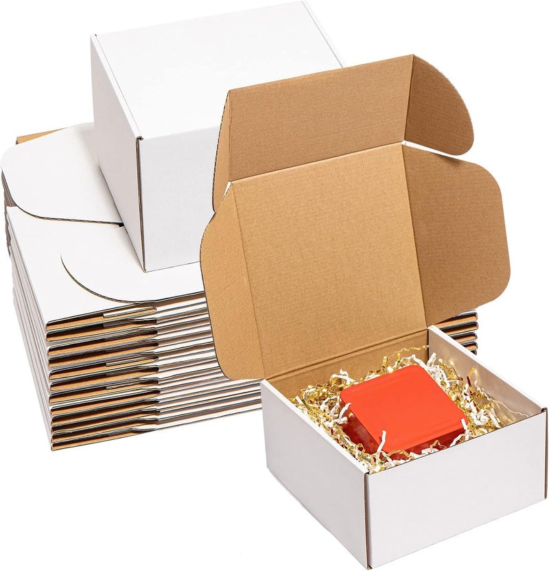 MALANI STORES Corrugated Box Packing box 2.5X2X2.5 inch selflock white corrugated 3ply box Pack of -25 - Image 2