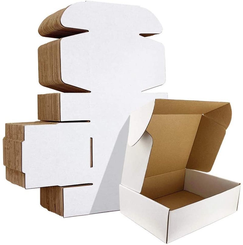 MALANI STORES Corrugated Box Packing box 2.5X2X2.5 inch selflock white corrugated 3ply box Pack of -25 - Image 1