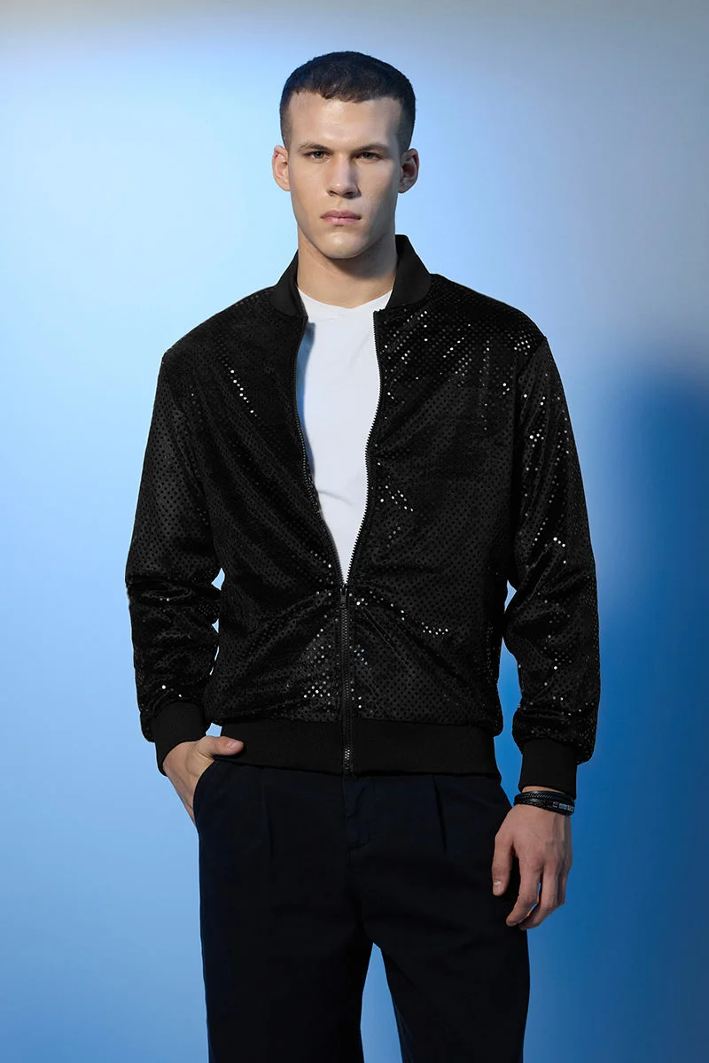 SNITCH Sequin Embellished Bomber Jacket