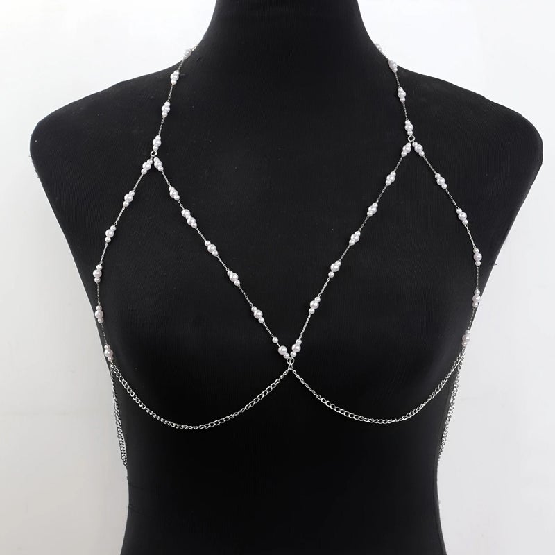 Women's Decorative Body Chain Lingerie Set with Rhinestone Details - Image 2