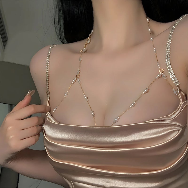Women's Decorative Body Chain Lingerie Set with Rhinestone Details - Image 4