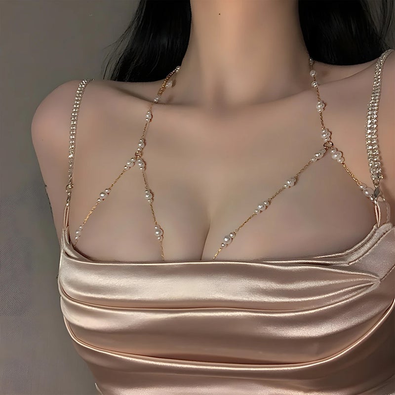 Women's Decorative Body Chain Lingerie Set with Rhinestone Details - Image 3