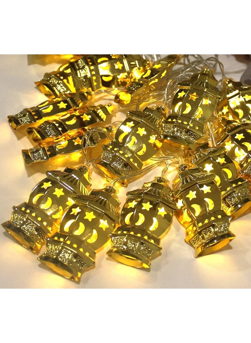 Ramadan Decoration String Lights, 9 feet 20 LEDs stylish Lantern Design, Battery Operated, Islamic design for Ramadan and Eid Indoor and Outdoor Decorations Warm White - Image 1