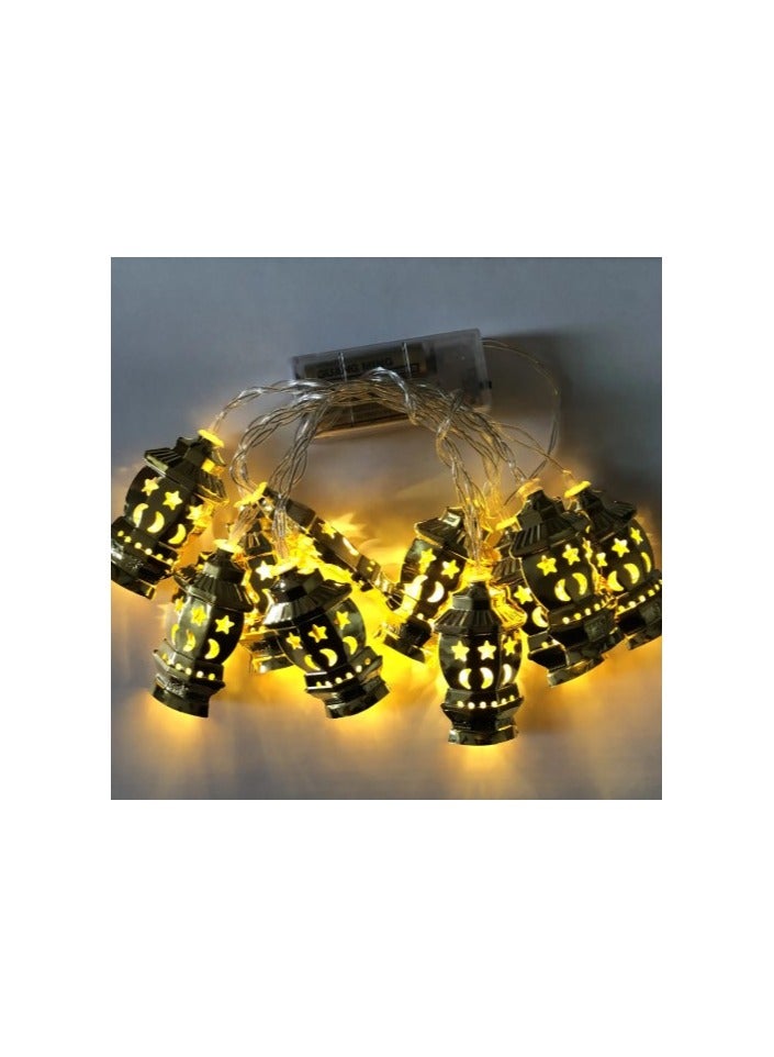 Ramadan Decoration String Lights, 9 feet 20 LEDs stylish Lantern Design, Battery Operated, Islamic design for Ramadan and Eid Indoor and Outdoor Decorations Warm White - Image 4
