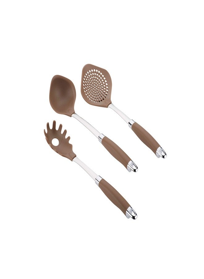 Anolon Gadgets Utensil Kitchen Pasta Cooking Tools Set, 3 Piece, Bronze Brown - Image 1