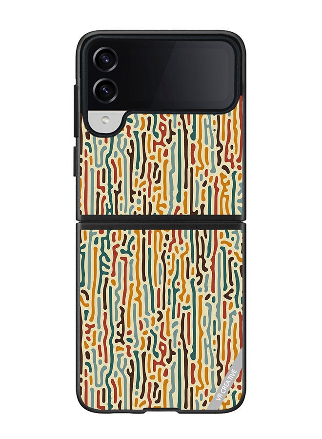 VR CREATIVE Protective Case Cover For Samsung Galaxy Z Flip4 Texture Design Multicolour - Image 1