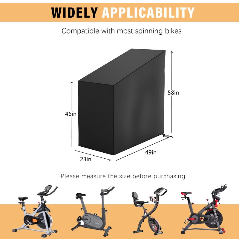 Tonhui Exercise Bike Cover, Upright Indoor Cycling Protective Cover Dustproof Waterproof Cover Ideal for Indoor Or Outdoor Use - Image 2