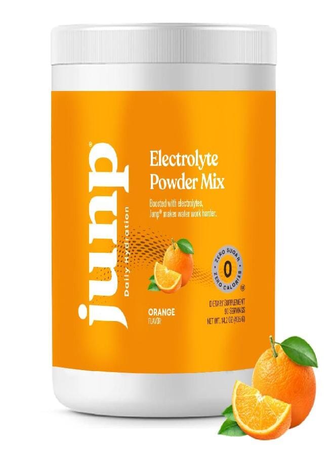 JUNP JUNP Hydration Electrolyte Powder, Electrolytes Drink Mix, Hydration Mix, Sugar Free, Gluten Free, 0 Calories, 0 Carbs, Keto Friendly, Kosher, 90 Servings. (Orange) - Image 1