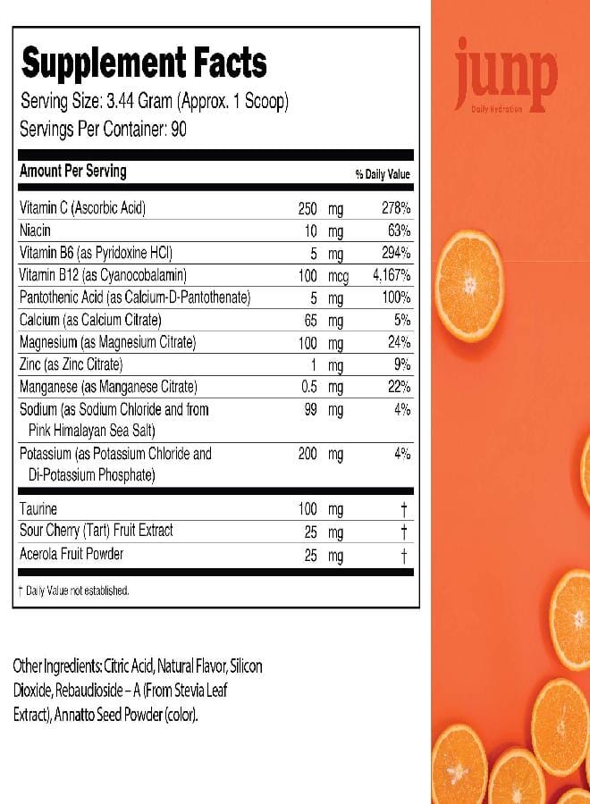 JUNP JUNP Hydration Electrolyte Powder, Electrolytes Drink Mix, Hydration Mix, Sugar Free, Gluten Free, 0 Calories, 0 Carbs, Keto Friendly, Kosher, 90 Servings. (Orange) - Image 5