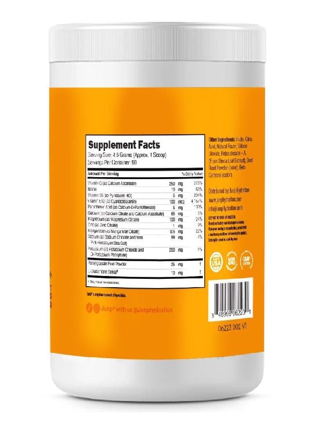 JUNP JUNP Hydration Electrolyte Powder, Electrolytes Drink Mix, Hydration Mix, Sugar Free, Gluten Free, 0 Calories, 0 Carbs, Keto Friendly, Kosher, 90 Servings. (Orange) - Image 2