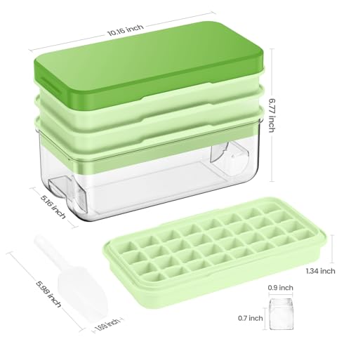 PHINOX Ice Cube Tray with Lid and Bin, 3 Pack Plastic Ice Cube Tray Molds, 96(4 * 8 * 3) pcs Ice Trays for freezer, Chilling Drinks, Whiskey & Cocktails, with Ice Container and Ice Scoop, BPA-Free - Image 5