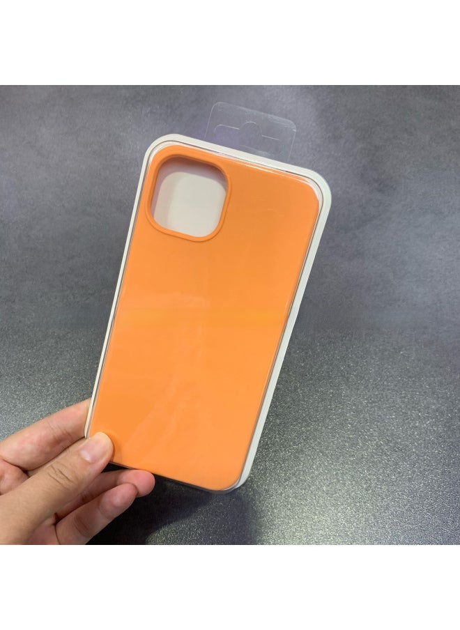 Generic For Iphone16 Liquid Silicone Phone Case For Iphone 16Pro Max/16Pro Full Covering Drop-Resistant Protective Case-Color:Papaya [with Logo]-Applicable Model:For Iphone16promax [sealed Packaging]  - Image 1