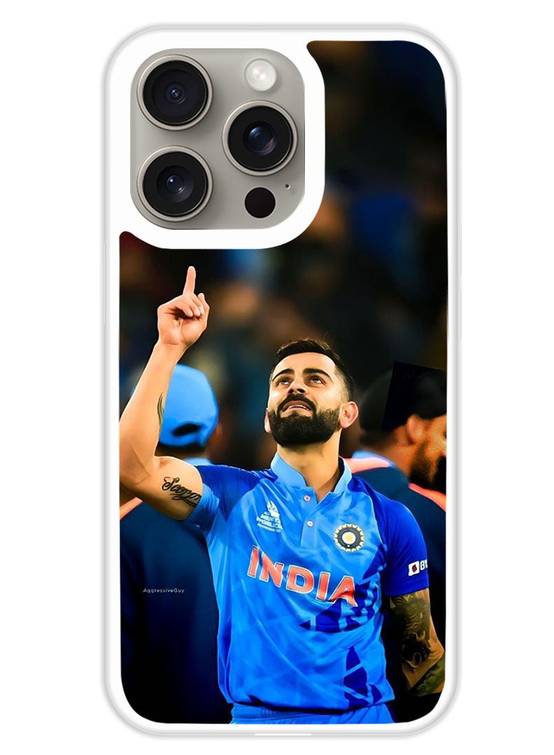 Theodor Protective Case Cover For APPLE IPHONE 15 Pro Max Virat Kholi 4 (White Bumper) - Image 1