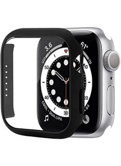 Tempered Glass Full Protective Hard PC HD Ultra-Thin Cover for iWatch 7 45mm (Black)