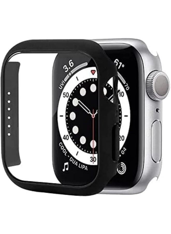 Generic - Tempered Glass Full Protective Hard PC HD Ultra-Thin Cover for iWatch 7 45mm (Black) - Image 1