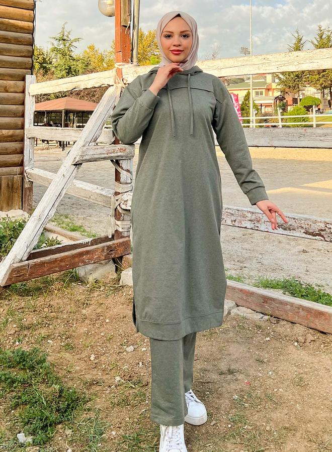 Bwest Modest Longline Hooded Top Tracksuit Set - Image 2