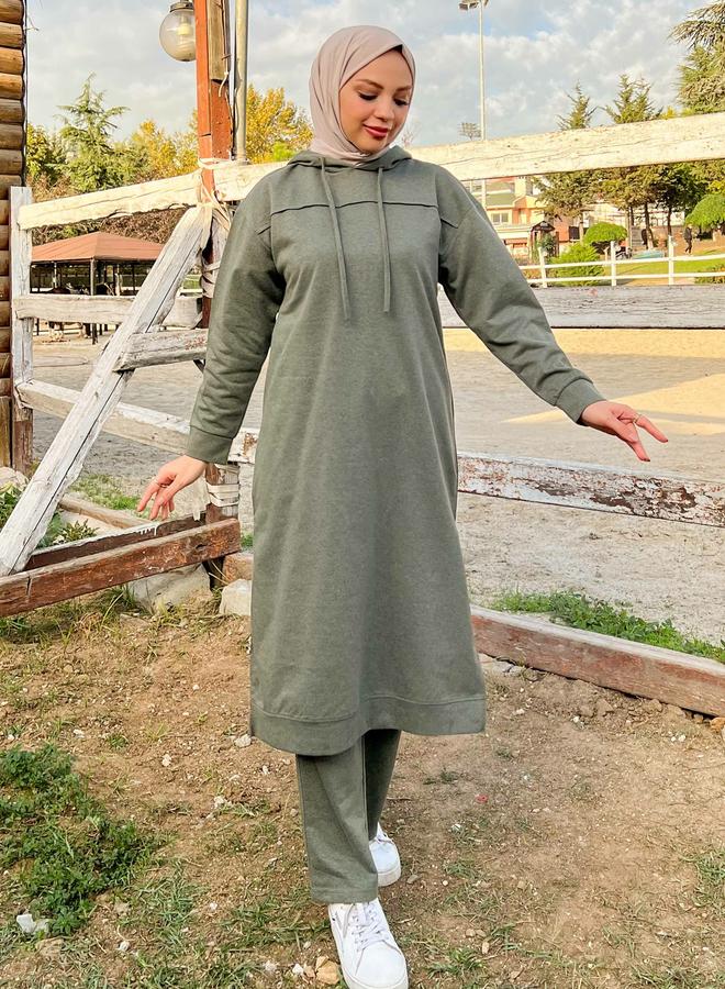 Bwest Modest Longline Hooded Top Tracksuit Set - Image 5