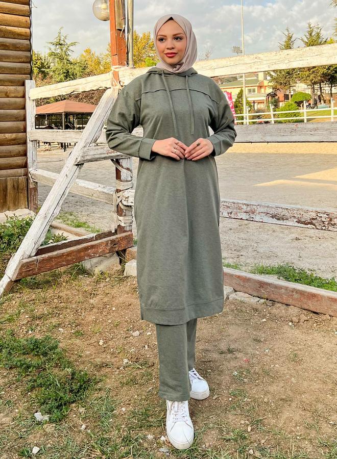 Bwest Modest Longline Hooded Top Tracksuit Set - Image 1