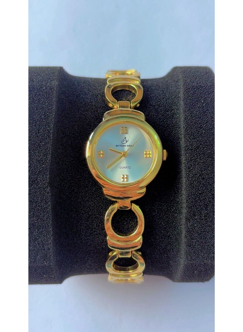 Action Star 🔥 BRAND NEW Action Star Luxury Gold-Tone Women's Quartz Watch – Elegant Chain-Link Bracelet & Stainless Steel Back (Water Resistant) - Image 1