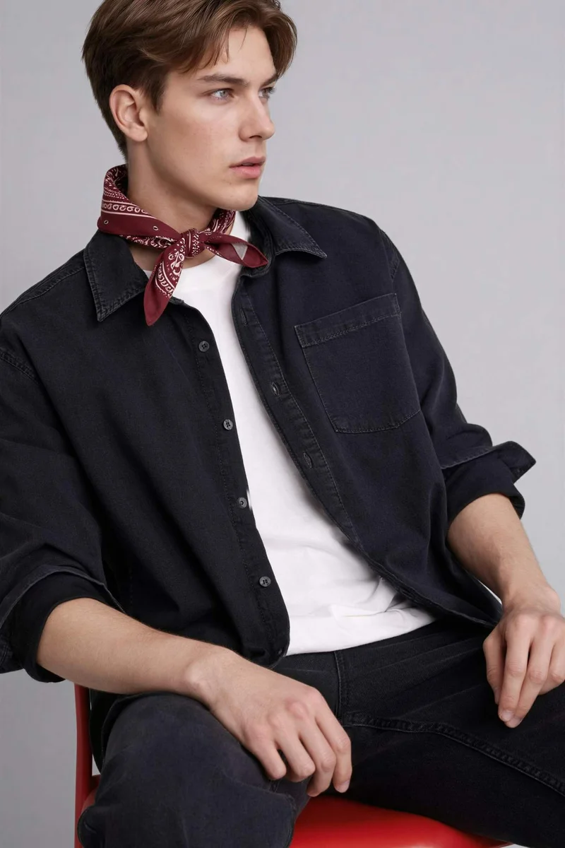 DeFacto Regular Fit Cotton Long Sleeve Shirt