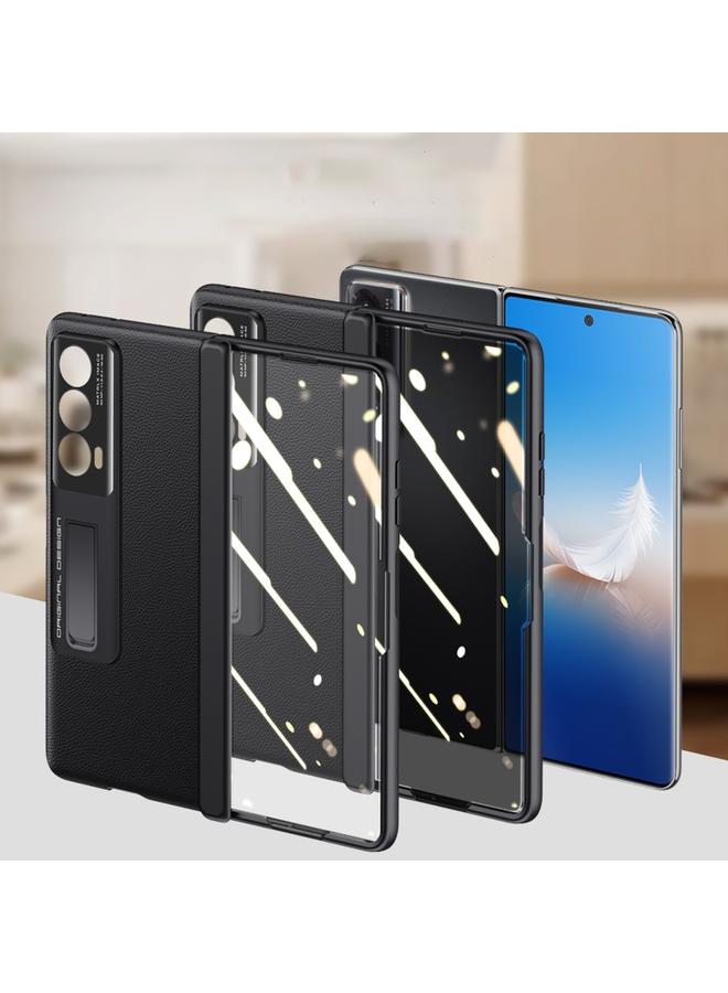 زبون جراب لهاتف Honor Magic VS Pioneer، جراب ملمس جلدي، جراب هاتف مقاوم للصدمات بمفصلة متكاملة - Image 3