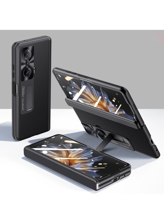 زبون جراب لهاتف Honor Magic VS Pioneer، جراب ملمس جلدي، جراب هاتف مقاوم للصدمات بمفصلة متكاملة - Image 1