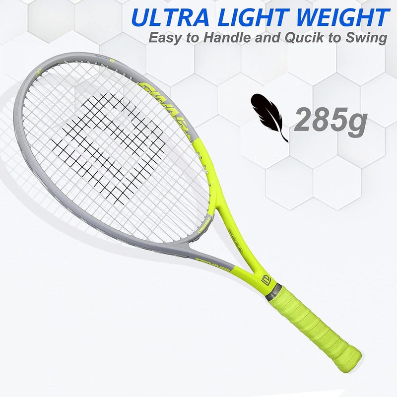 LUNNADE Adults Tennis Racket 27 Inch, Shockproof Carbon Fiber Tennis Racquet Light-Weight, Pre-Strung and Regrip, Suitable for Beginners to Intermediate Players - Image 5