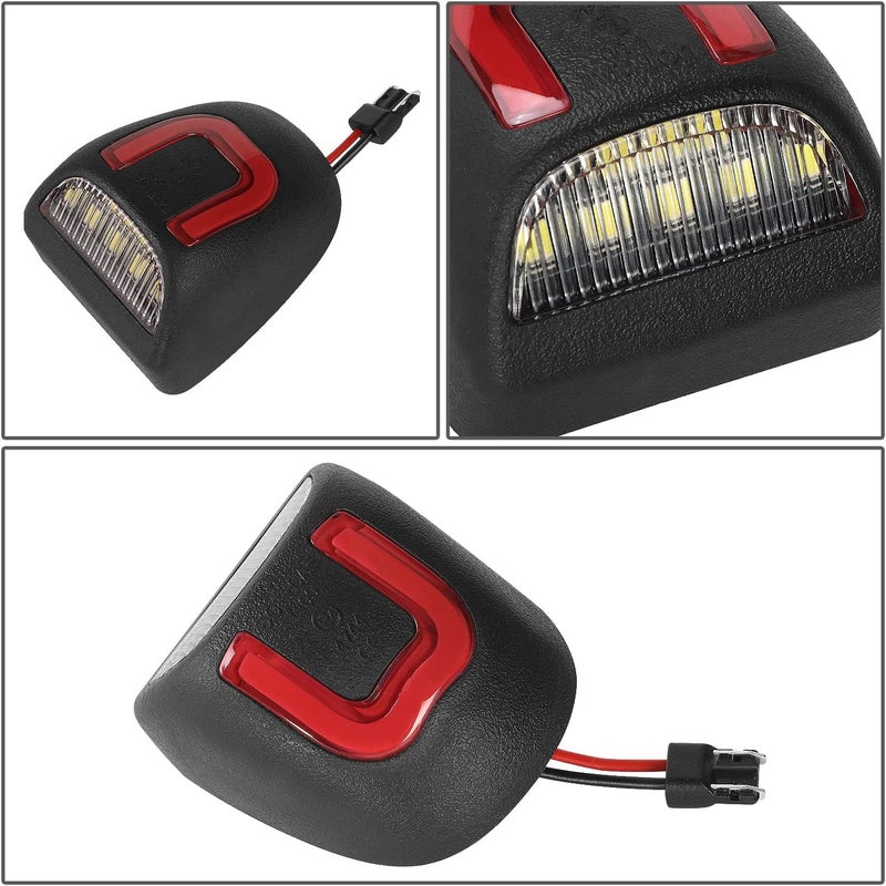 NVL-LPL-021 زوج من أضواء لوحة الترخيص LED ذات الهيكل الأسود والعدسة الشفافة ونمط العدسة الحمراء C المتوافقة مع 00-06 Suburban / 99-13 Silverado / 02-13 Avalanche - Image 3