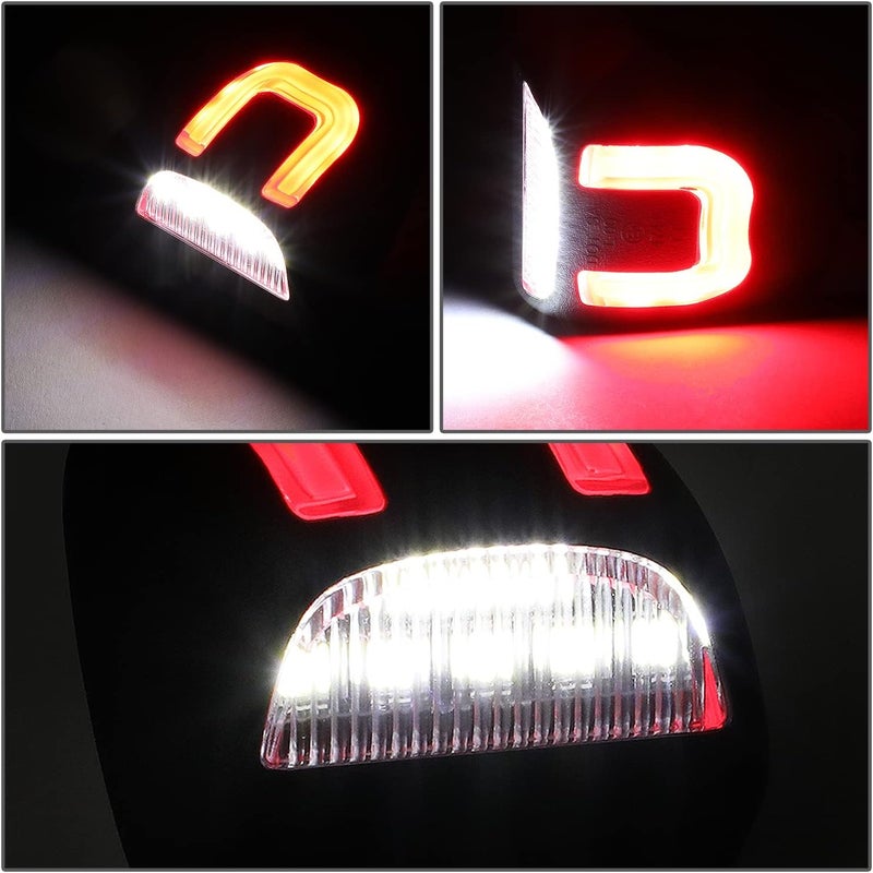 NVL-LPL-021 زوج من أضواء لوحة الترخيص LED ذات الهيكل الأسود والعدسة الشفافة ونمط العدسة الحمراء C المتوافقة مع 00-06 Suburban / 99-13 Silverado / 02-13 Avalanche - Image 2
