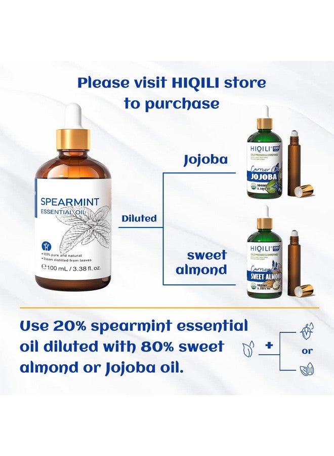 HIQILI HIQILI 100ML Spearmint Oil for Skin Care, Facial, Can be Added to Lotions, Creams -100% Pure Natural Treatment Grade - 3.38 Fl Oz. - Image 2