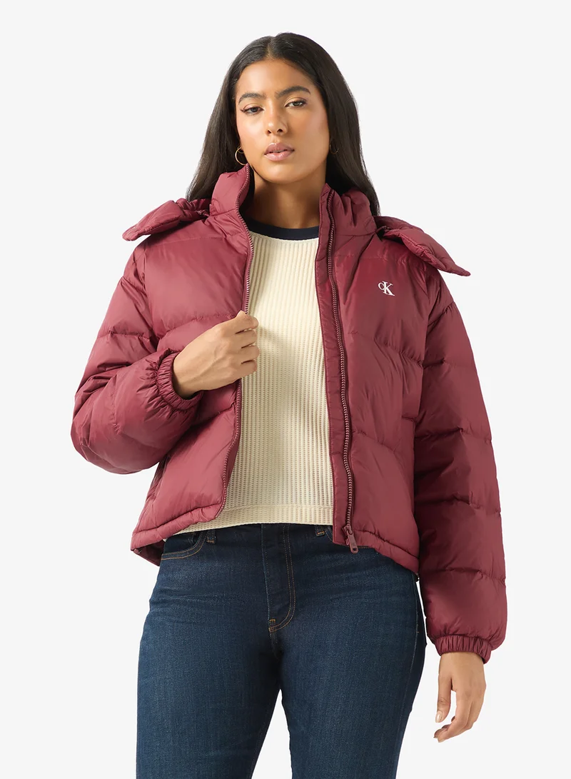 Logo Puffer Jacket With Hoodie