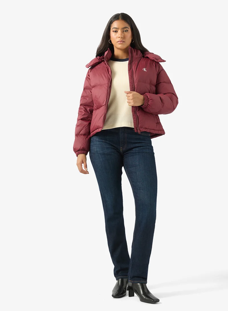 Calvin Klein Jeans  Logo Puffer Jacket With Hoodie for Women | Best Price UAE