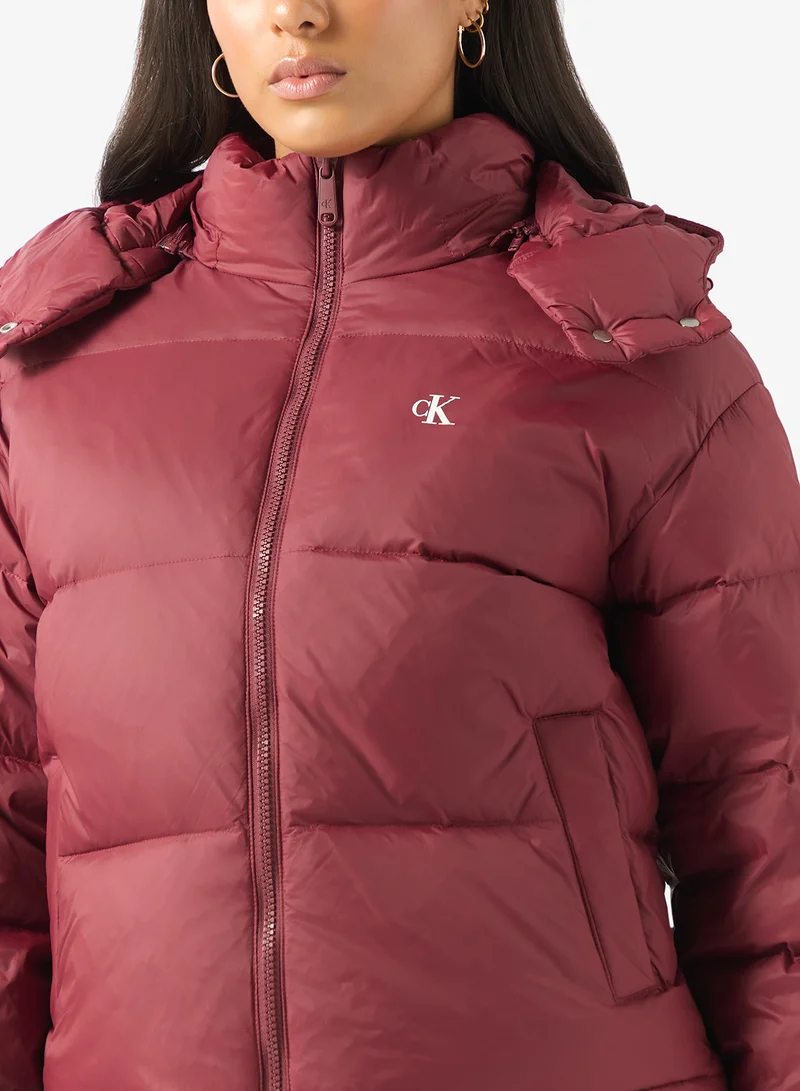 Calvin Klein Jeans  Logo Puffer Jacket With Hoodie for Women | Best Price UAE