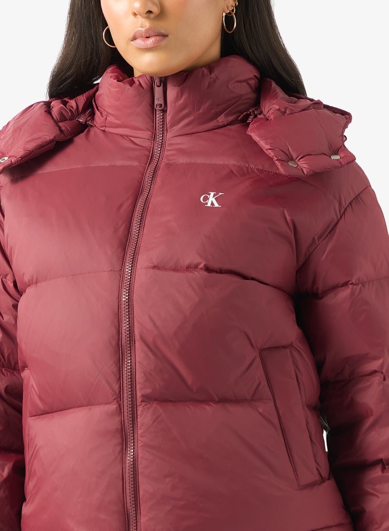 كالفن كلاين جينز جاكيت مبطن بشعار مع قبعة - Image 3