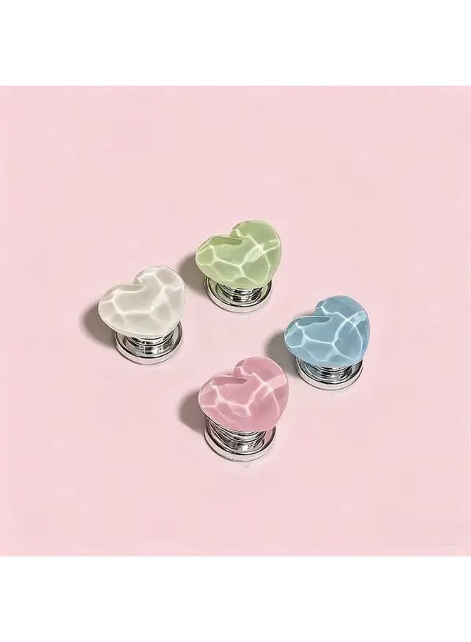2Pcs Blue Heart Shaped Toilet Button Upgrade Easy Install DIY Bathroom Renovation - Image 2