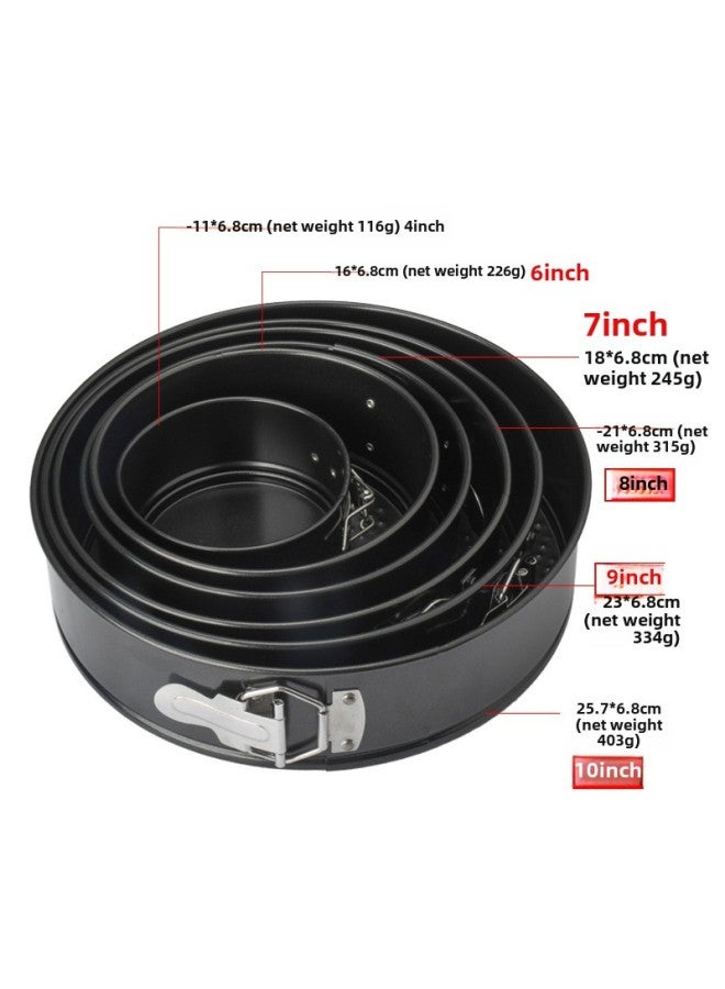 Cake Mold 4/6/7/8/9/10 Inch Round Thickened Non-stick Coated Carbon Steel Lock Baking Pan Qi Feng Cake Mold-Specifications:4/7/9 Set Round (Kraft Paper White Box) - Image 3