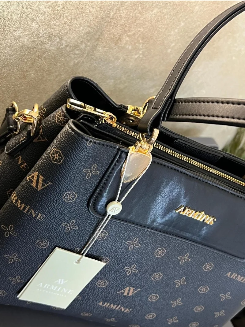 ARMINE No ARM.206.KS Special Color Konbin Leather Handbag Designed as Hand and Shoulder Bag Gund